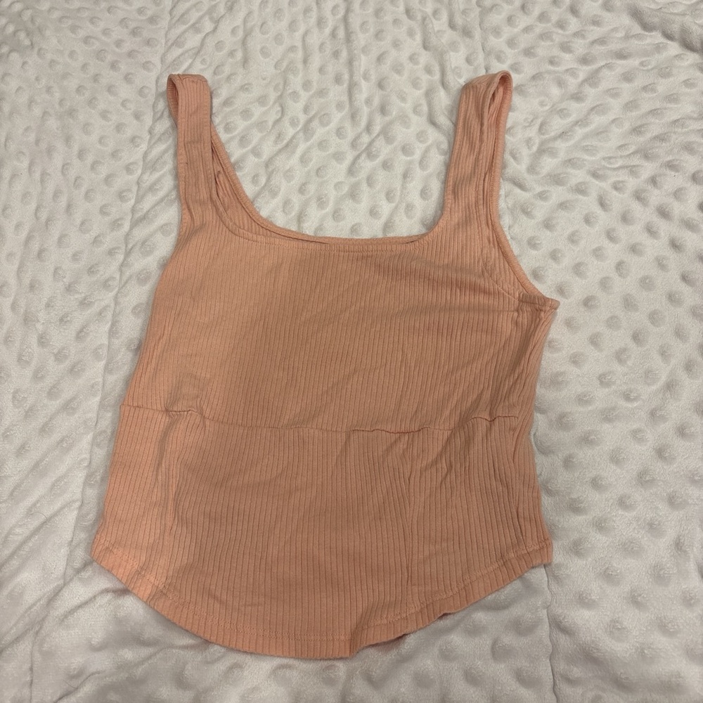 Peach american eagle Ribbed Tank Top